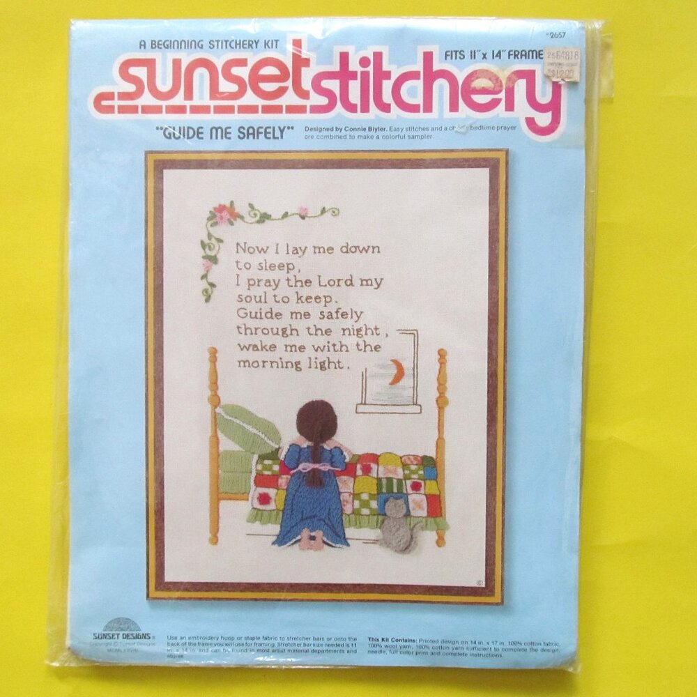 Sunset Stitchery Embroidery sampler kit GUIDE ME SAFELY